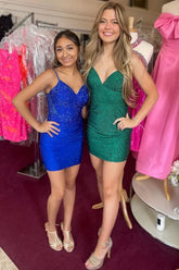 Black Homecoming Dress Beaded Lace-Up Back Tight Short Prom Dress